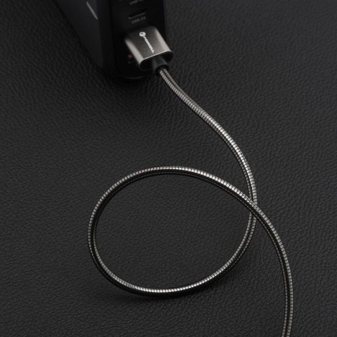 Kabel USB C do USB C Forcell F-Energy QC4.0 PD 5A 100W E-Mark Metal 2 m C239 srebrny