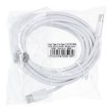 Kabel USB C do USB C PD QC3.0 3A 30W 3 m HD26 biały