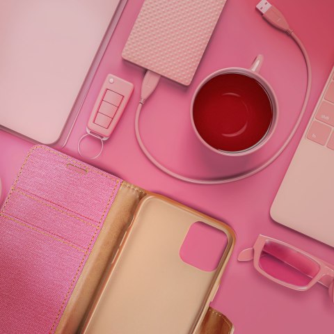 Etui z klapką Samsung A14 4G / A14 5G Canvas Book różowe