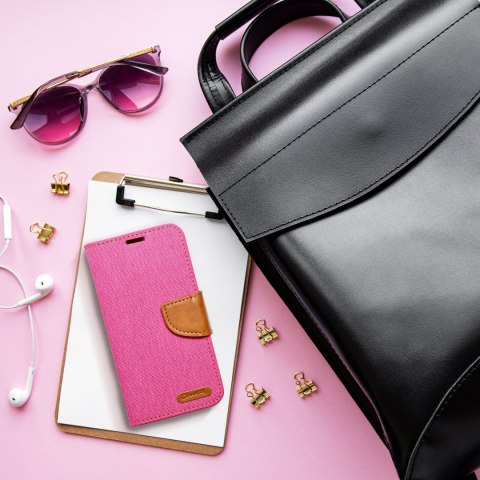 Etui z klapką Samsung A14 4G / A14 5G Canvas Book różowe