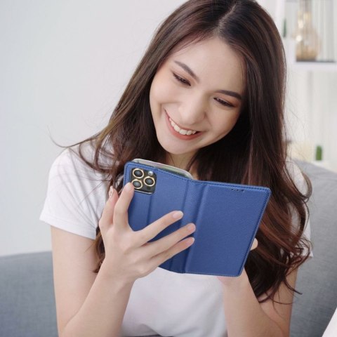 Etui z klapką na iPhone 15 PLUS Smart Case Book granatowe