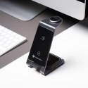 Ładowarka indukcyjna Forcell F-Energy 3w1 Simply Charge aluminiowa kompatybilna z Apple Watch i Samsung Watch szara
