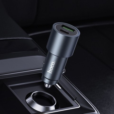 Ładowarka samochodowa Hoco USB A + USB C QC3.0 PD 48W Z60 czarna