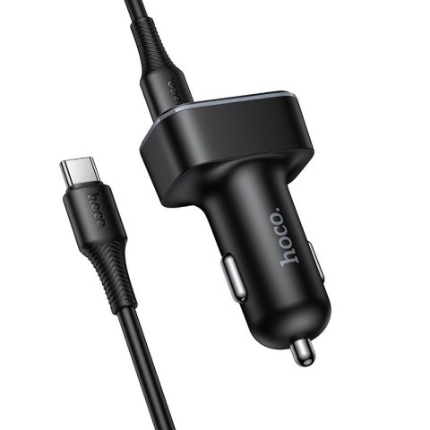 Ładowarka samochodowa Hoco USB A + USB C QC3.0 PD 48W + kabel USB C do C Z63B czarna