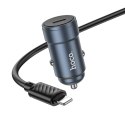 Ładowarka samochodowa Hoco USB C QC3.0 PD 30W + kabel USB C do Lightning Z57 szara