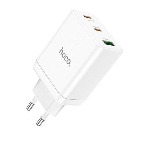 Ładowarka sieciowa do telefonu Hoco 2 x USB C + USB A QC3.0 PD 3A 35W N33 biała