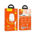 Ładowarka sieciowa do telefonu Hoco 2 x USB C + USB A QC3.0 PD 3A 35W + kabel USB C do USB C N33 biała