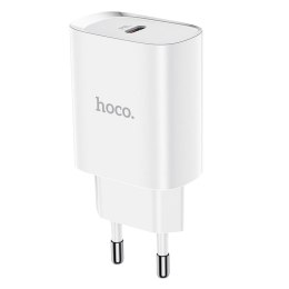 Ładowarka sieciowa do telefonu Hoco USB C PD 20W N14 biała