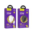 Ładowarka sieciowa do telefonu Hoco 2 x USB C + 2 x USB A QC3.0 PD 3A 20W + kabel USB C do Lightning N55 czarna