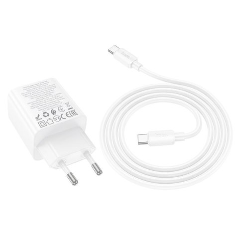 Ładowarka sieciowa do telefonu Hoco 2 x USB C + 2 x USB A QC3.0 PD 3A 30W + kabel USB C do USB C N56 biała