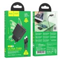 Ładowarka sieciowa do telefonu Hoco Slim USB C QC PD 20W + kabel USB C do Lightning N37 czarna
