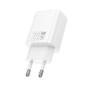 Ładowarka sieciowa do telefonu Hoco USB A + USB C QC3.0 PD 3A 20W N61 biała