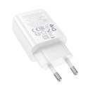 Ładowarka sieciowa do telefonu Hoco USB A + USB C QC3.0 PD 3A 30W N63 biała