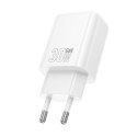Ładowarka sieciowa do telefonu Hoco USB A + USB C QC3.0 PD 3A 30W N63 biała