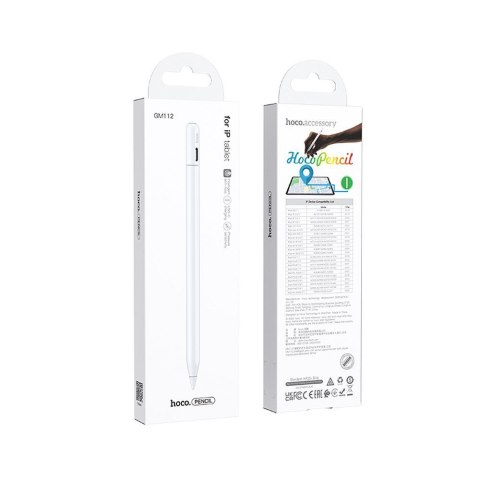 Rysik do iPada aktywny Hoco z funkcją przeciw zgubieniu 130 mAh GM112 biały