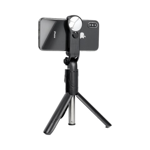 Uchwyt selfie z pilotem bezprzewodowym tripod z lusterkiem SSTR-11 czarny