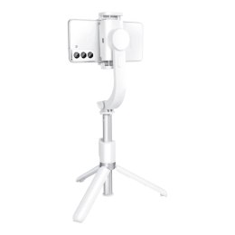 Uchwyt selfie z pilotem bezprzewodowym tripod ze stabilizatorem GIMBAL SSTR-L08 biały