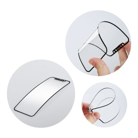 Szkło hybrydowe 5D Full Glue do Samsung S24 ULTRA Bestsuit Flexible (Hot Bending) działający czytnik czarne
