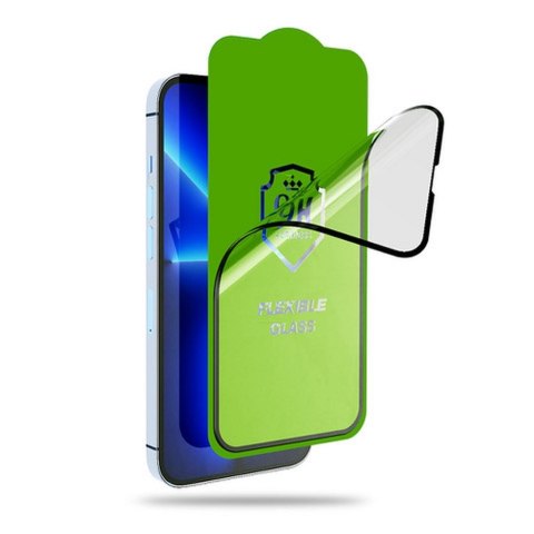 Szkło hybrydowe 5D Full Glue do iPhone 16 PLUS Bestsuit Flexible czarne