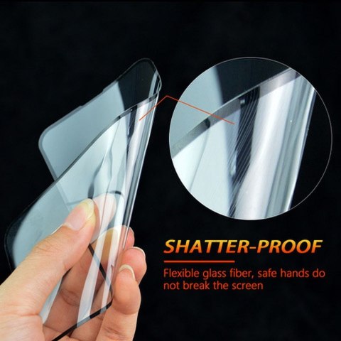 Szkło hybrydowe 5D Full Glue do iPhone 16 PLUS Bestsuit Flexible czarne