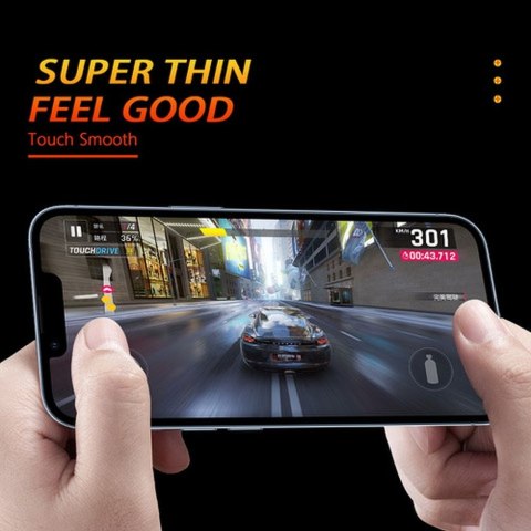 Szkło hybrydowe 5D Full Glue do iPhone 16 PLUS Bestsuit Flexible czarne