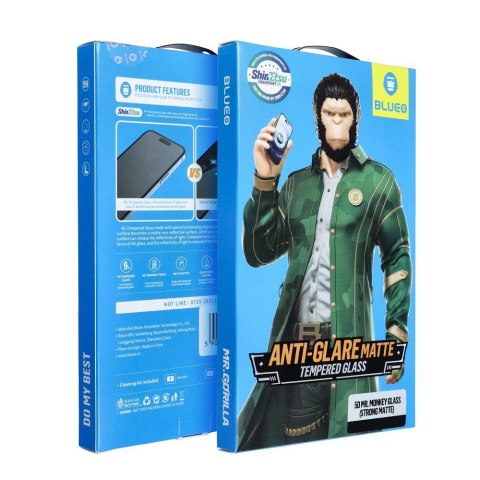 Szkło Hartowane 5D do iPhone X / XS / 11 PRO Mr. Monkey Glass czarne (Anti-Glare Strong Matte)