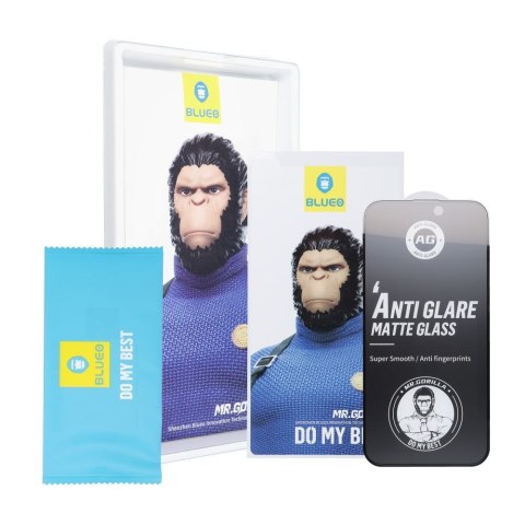 Szkło Hartowane 5D do iPhone X / XS / 11 PRO Mr. Monkey Glass czarne (Anti-Glare Strong Matte)
