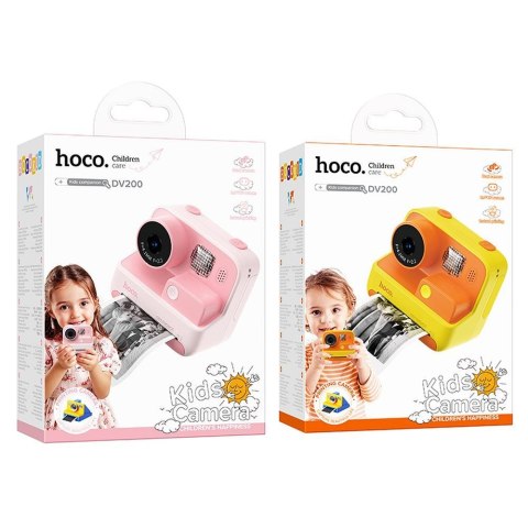 Aparat cyfrowy dla dzieci z drukarką Hoco 1MP 2,0" HD Ready DV200 zółty