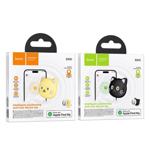 Lokalizator zgodny z Apple Find My Hoco w kształcie kota E91D beżowy
