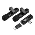 Mikrofon bezprzewodowy podwójny Lightning / USB C Hoco L20A czarny