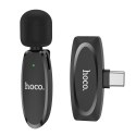 Mikrofon krawatowy bezprzewodowy USB C Hoco L15 czarny