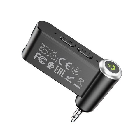 Odbiornik AUX Hoco Bluetooth Jack 3,5 mm E58 czarny