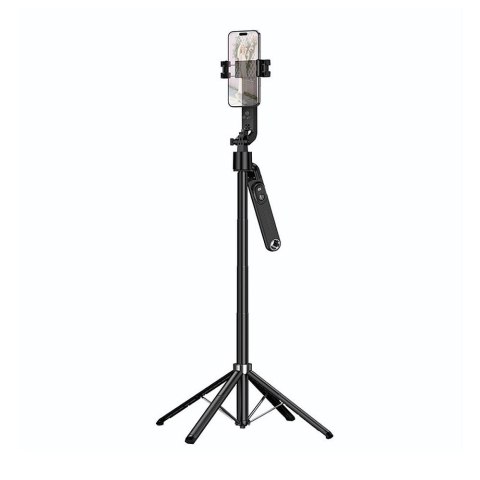 Selfie stick Hoco tripod z pilotem bezprzewodowym obrotowy 360 stopni z automatycznym śledzeniem twarzy K32 czarny