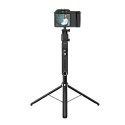 Selfie stick Hoco tripod z pilotem bezprzewodowym obrotowy 360 stopni z automatycznym śledzeniem twarzy K32 czarny