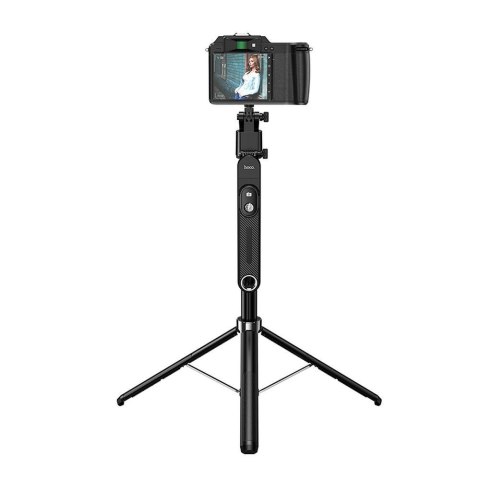 Selfie stick Hoco tripod z pilotem bezprzewodowym obrotowy 360 stopni z automatycznym śledzeniem twarzy K32 czarny