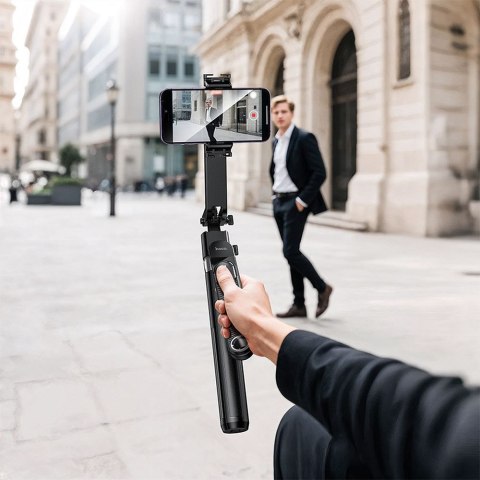 Selfie stick Hoco tripod z pilotem bezprzewodowym obrotowy 360 stopni z automatycznym śledzeniem twarzy K32 czarny