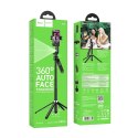 Selfie stick Hoco tripod z pilotem bezprzewodowym obrotowy 360 stopni z automatycznym śledzeniem twarzy K32 czarny