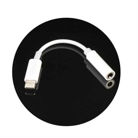 Adapter AUX Lightning (męski) do Jack 3,5 mm (żeński) BOX biały