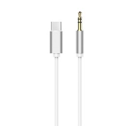 Kabel AUX Typ C (męski) do Jack 3,5 mm (męski) biały