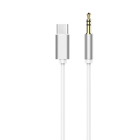 Kabel AUX Typ C (męski) do Jack 3,5 mm (męski) biały