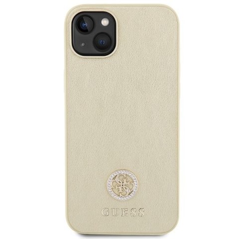 GUESS futerał do IPHONE 13 / 14 / 15 GUHCP15SPS4DGPD (Leather 4G Metal Logo Strass) złoty