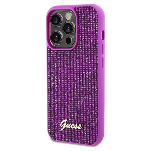 GUESS futerał do IPHONE 14 Pro Max GUHCP14XPMSDGSF (Disco Script Metal) fuksja