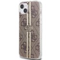 GUESS futerał do IPHONE 15 Plus GUHCP15MH4PSEGW (4G Gold Stripe) brązowy