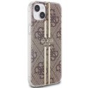 GUESS futerał do IPHONE 15 Plus GUHCP15MH4PSEGW (4G Gold Stripe) brązowy