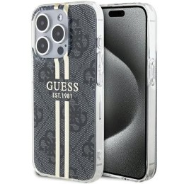 GUESS futerał do IPHONE 15 Pro GUHCP15LH4PSEGK (4G Gold Stripe) czarny