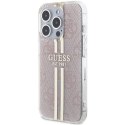 GUESS futerał do IPHONE 15 Pro GUHCP15LH4PSEGP (4G Gold Stripe) różowy