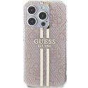 GUESS futerał do IPHONE 15 Pro GUHCP15LH4PSEGP (4G Gold Stripe) różowy