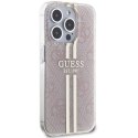 GUESS futerał do IPHONE 15 Pro GUHCP15LH4PSEGP (4G Gold Stripe) różowy