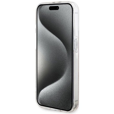 GUESS futerał do IPHONE 15 Pro GUHCP15LH4PSEGP (4G Gold Stripe) różowy