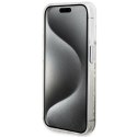 GUESS futerał do IPHONE 15 Pro GUHCP15LLFCSEGT (Liquid Glitter Gold Stripes) transparentny